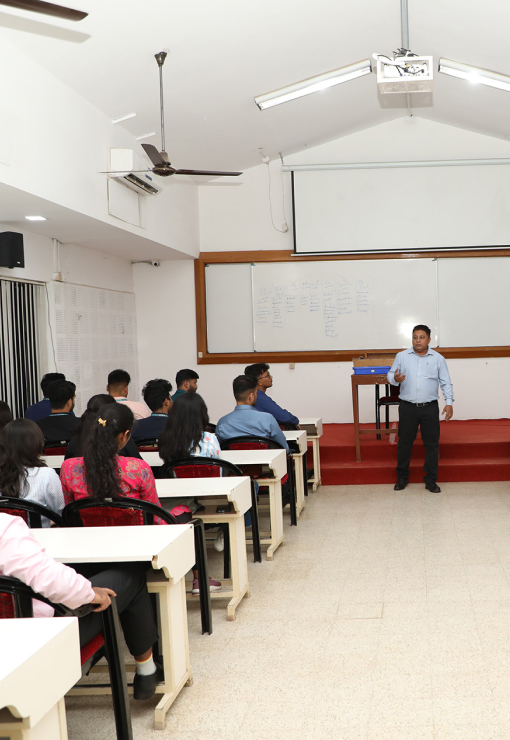 KIM Faculty addressing Management students at KIM Campus