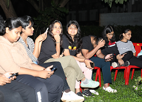 Students gathered together enjoying at KIM harihar campus