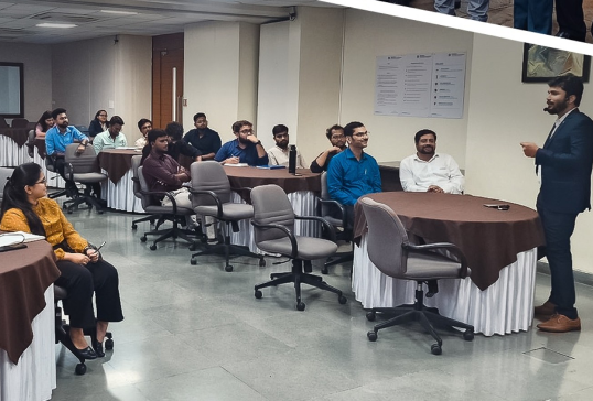 Industry professional addressing students during an industry integrated learning session at KIM Pune